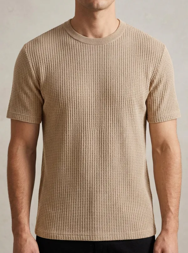 Modern Clean-Line Men's Knit Crew-Neck T-Shirt