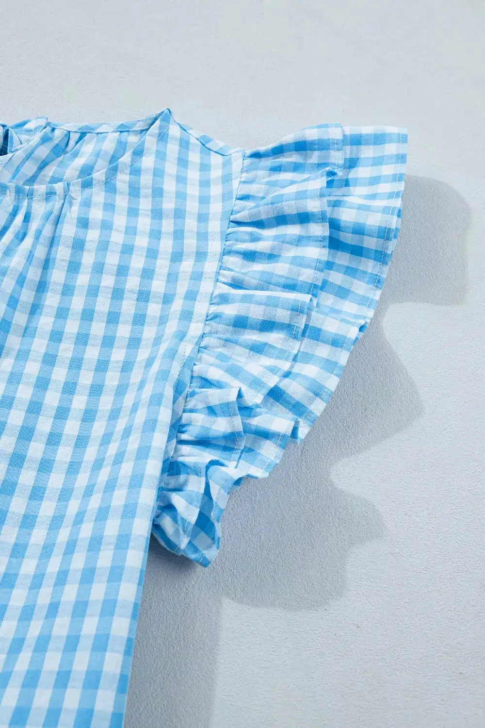 Plaid Ruffle Short Sleeve Maxi Dress