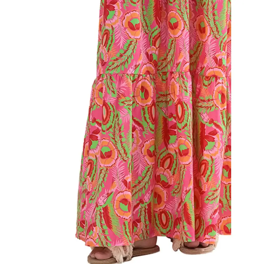 Relaxed Printed Square Neck Cami Maxi Dress