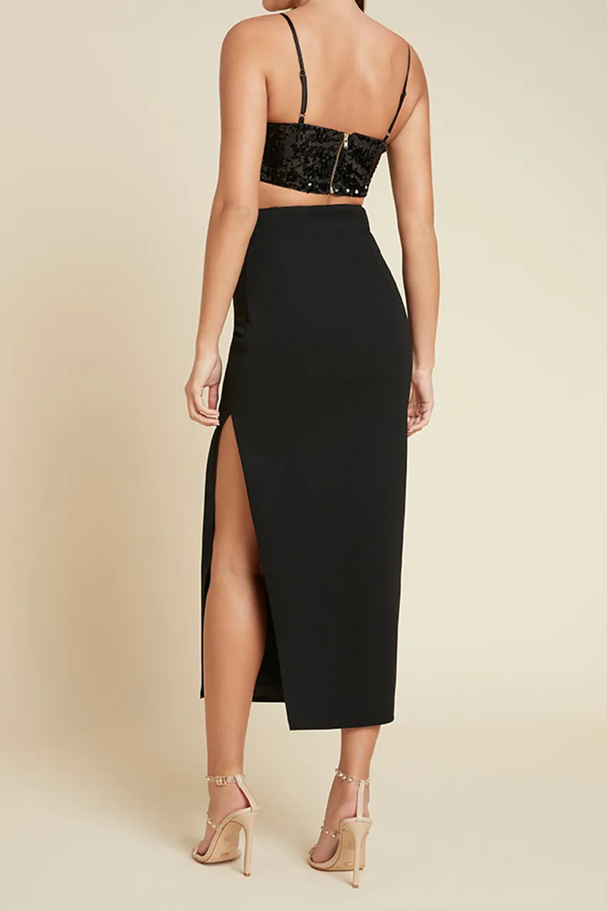 Sequin Embellished Strapless Bralette Top