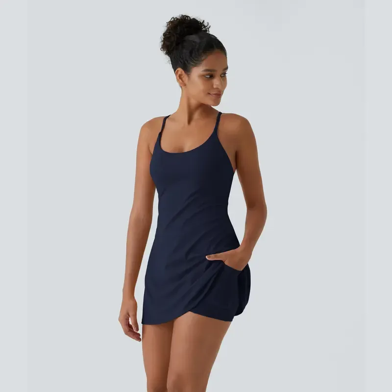 Backless Suede Sports Dress