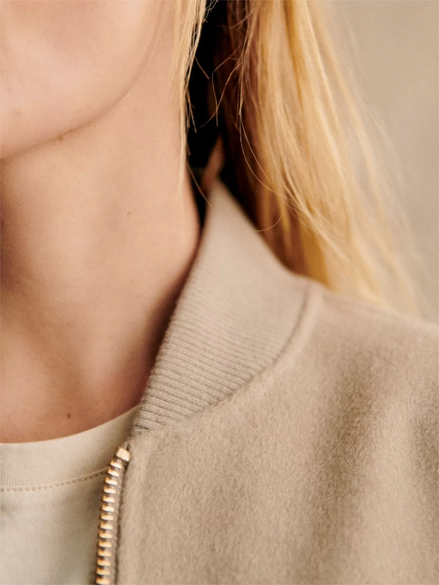 Beige Color Blocked Varsity Jacket