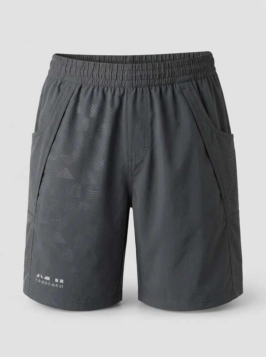 Men's Athletic Geometric Pattern Printed Breathable Shorts