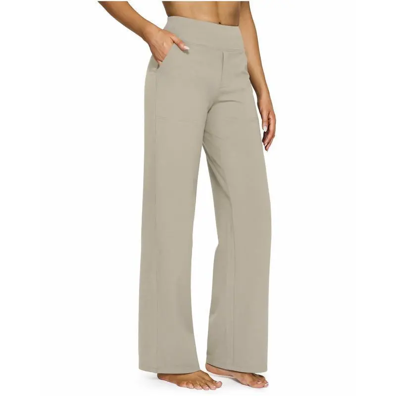 Loose High-Waist Business Casual Pants with Pockets- Perfect for yoga and casual outings