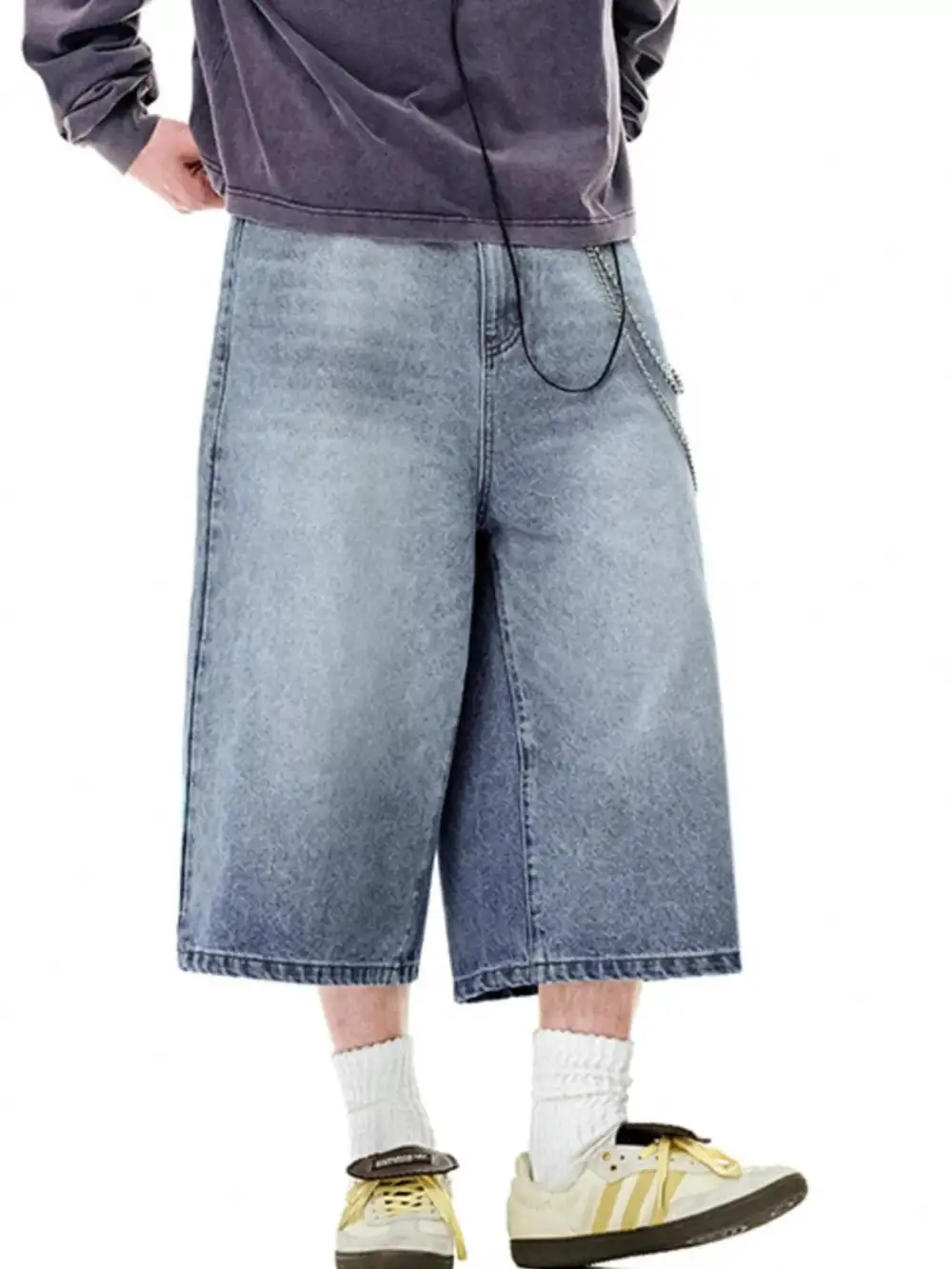Refined Men's Wide Leg Denim Shorts