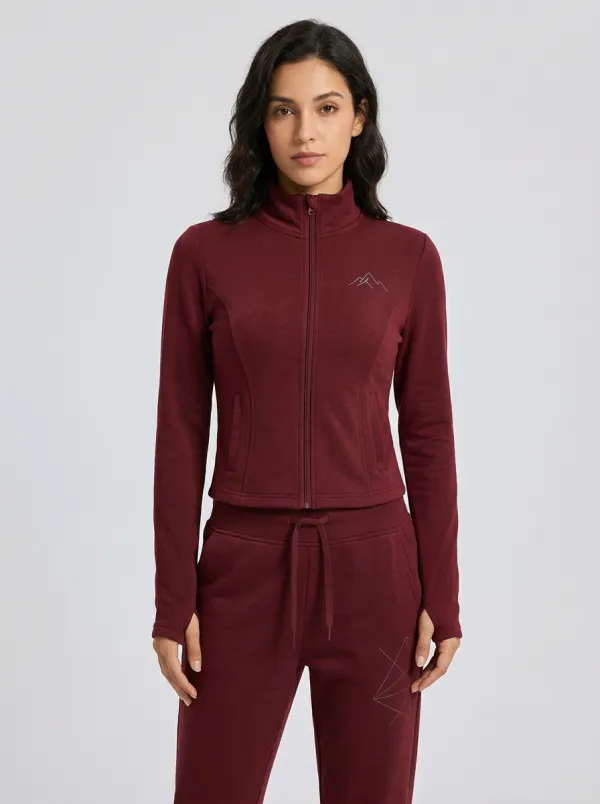 Women's Forest Green Zip-Up Jacket & Jogger Set