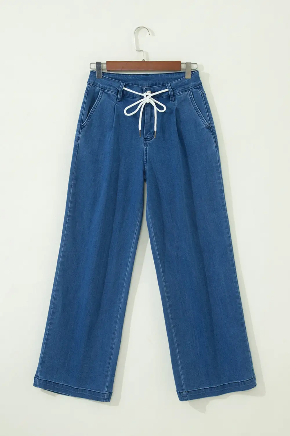 Wide Leg Dusk Lace-up Pull On Jeans