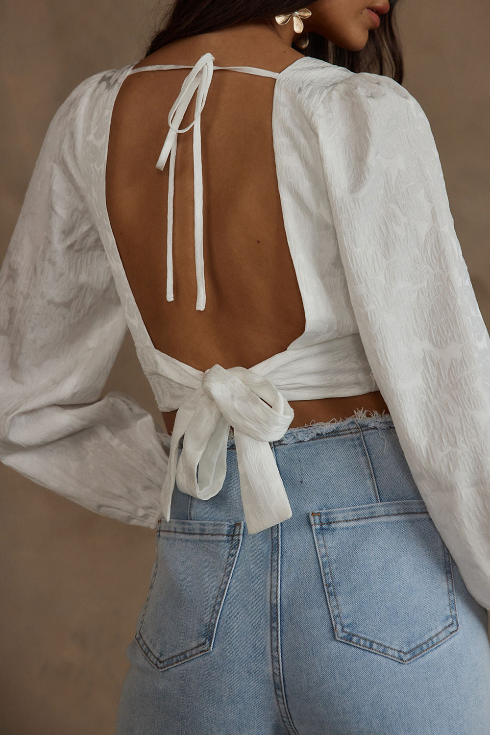 White V-Neck Floral Shirt