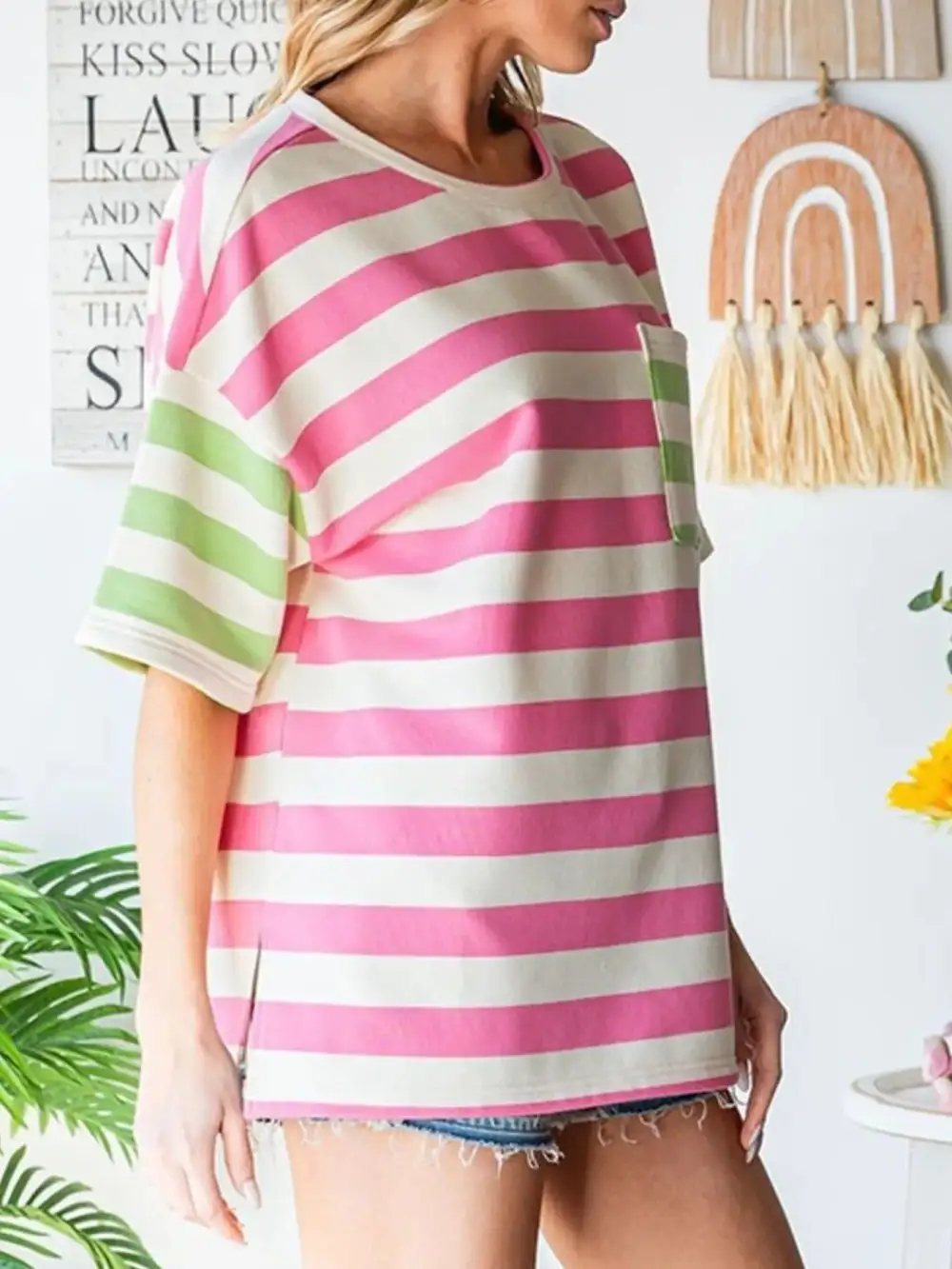 Relaxed Short-Sleeve Striped T-Shirt