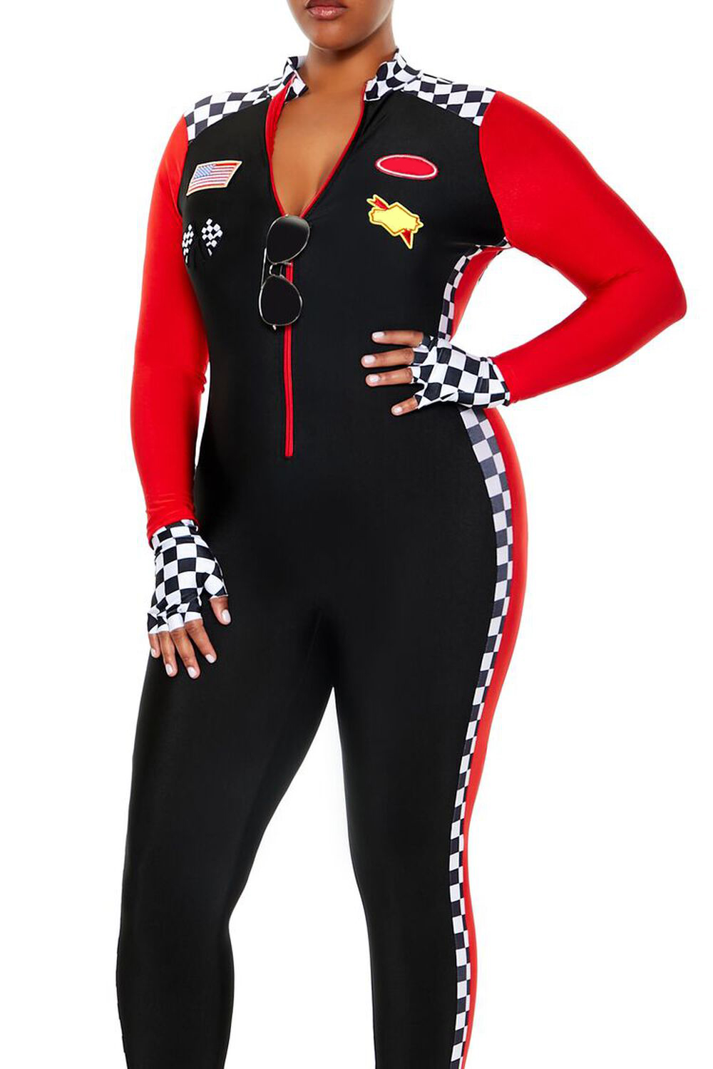 Plus Size Race Car Driver Costume Set