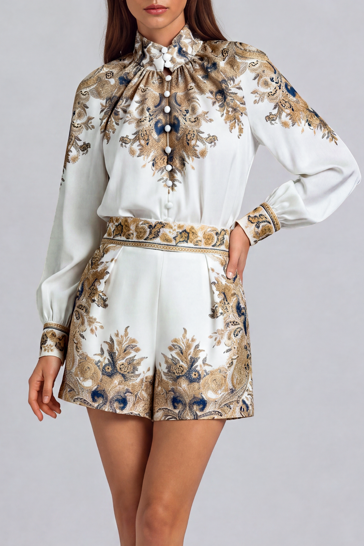 Classic Floral Matching Shorts Set