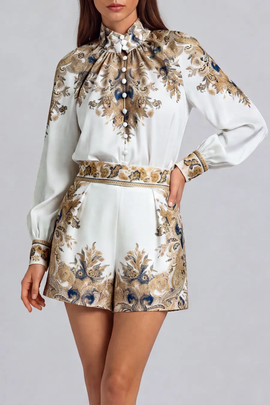 Classic Floral Matching Shorts Set