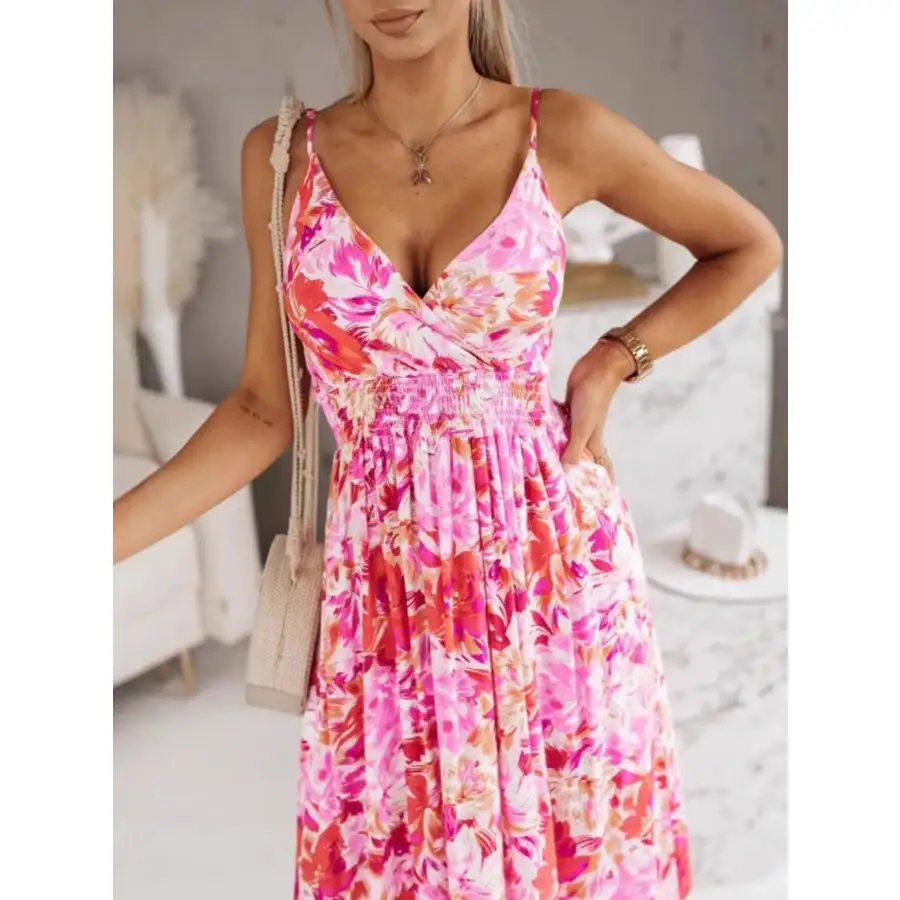 Classic Printed Spaghetti Strap Maxi Dress