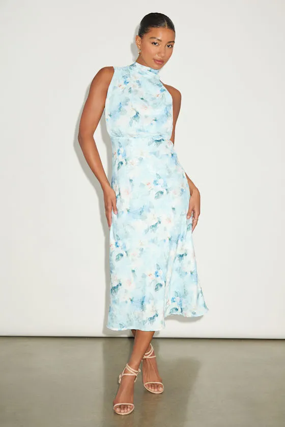 Distinctive Charm Red Orange Satin Asymmetrical Midi Dress