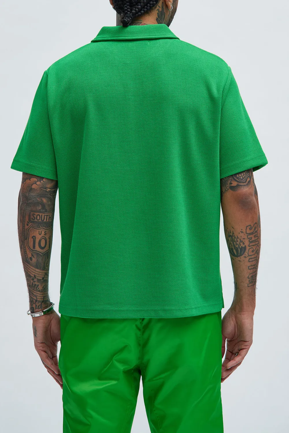 Casual Style Textured Polo Tops