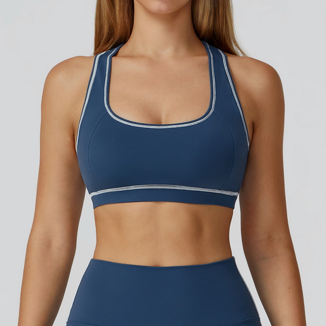 Square Neck Thin Strap Sports Bra