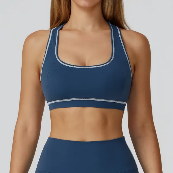 Square Neck Thin Strap Sports Bra