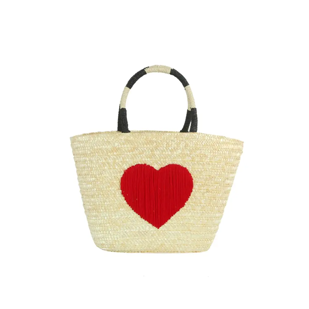 Embroidered Fruit Straw Tote Bag