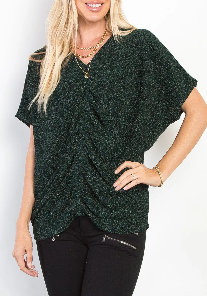 Elastic-Waist Knit Fashion Top