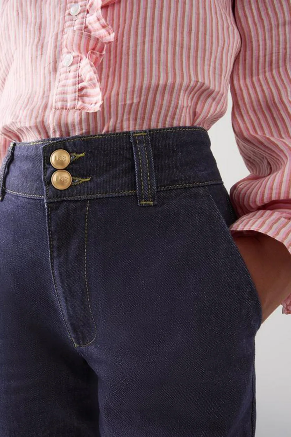 Indigo Blue High Rise Wide Leg Jeans