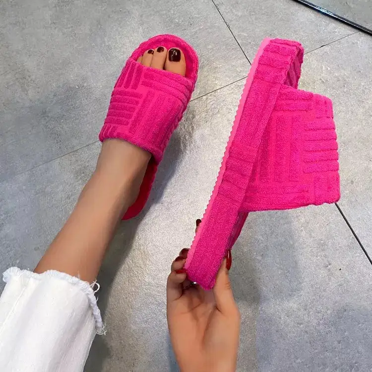 Refined Open Toe Platform Slippers