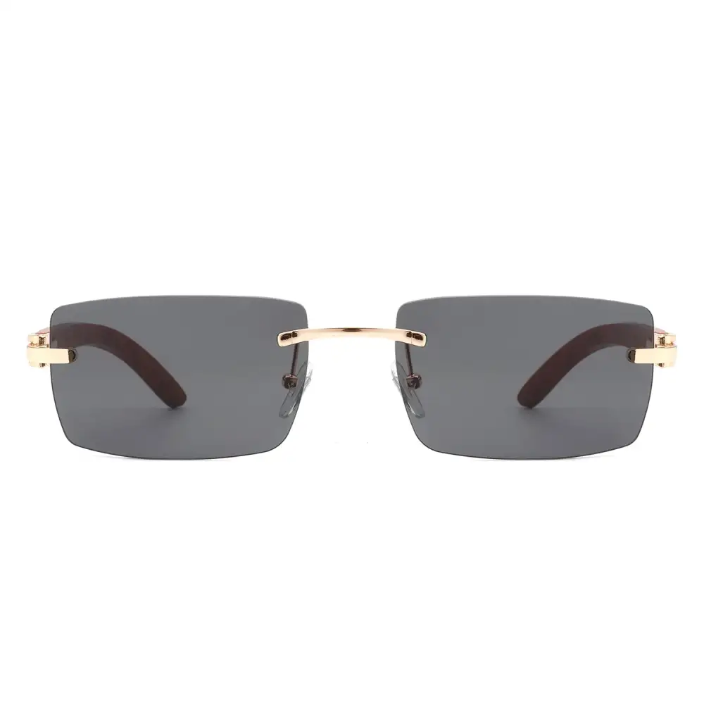 Rectangle Rimless Frame Sunglasses