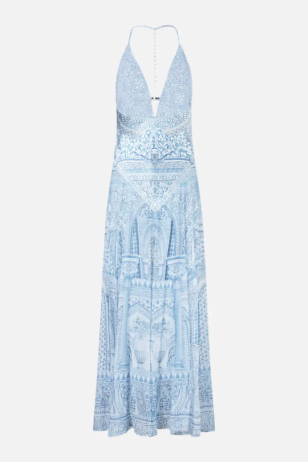 Printed Hardware Detail Slip Dress