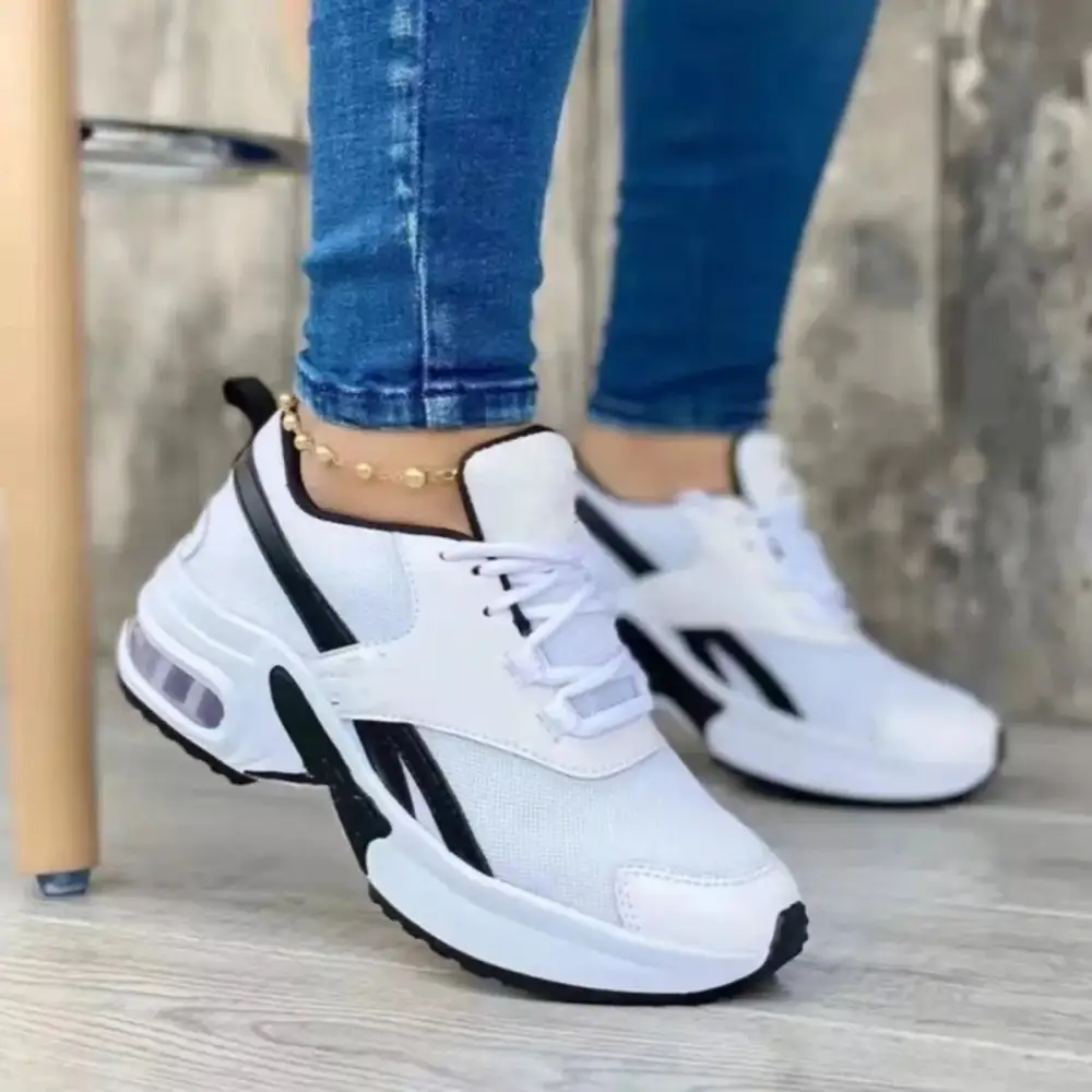 Versatile Lace-Up Round Toe Sneakers