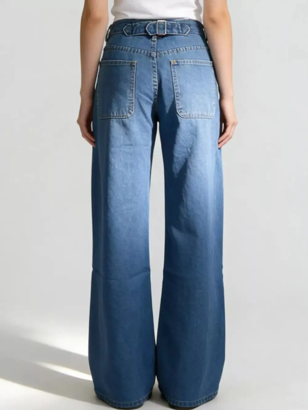 Everyday Wide Leg Washed Denim Jeans