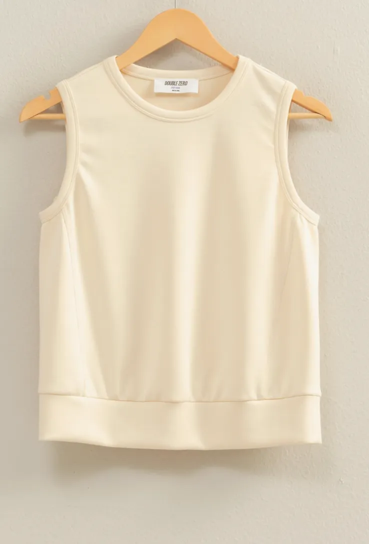 Refined Sleeveless Crewneck Top
