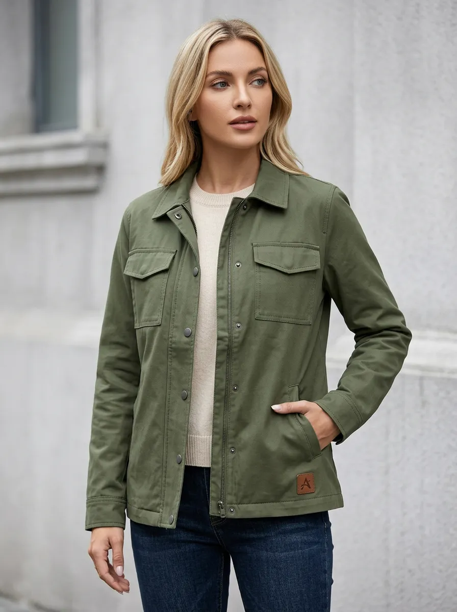 Vintage-Inspired Utility Field Women's Casual Jacket
