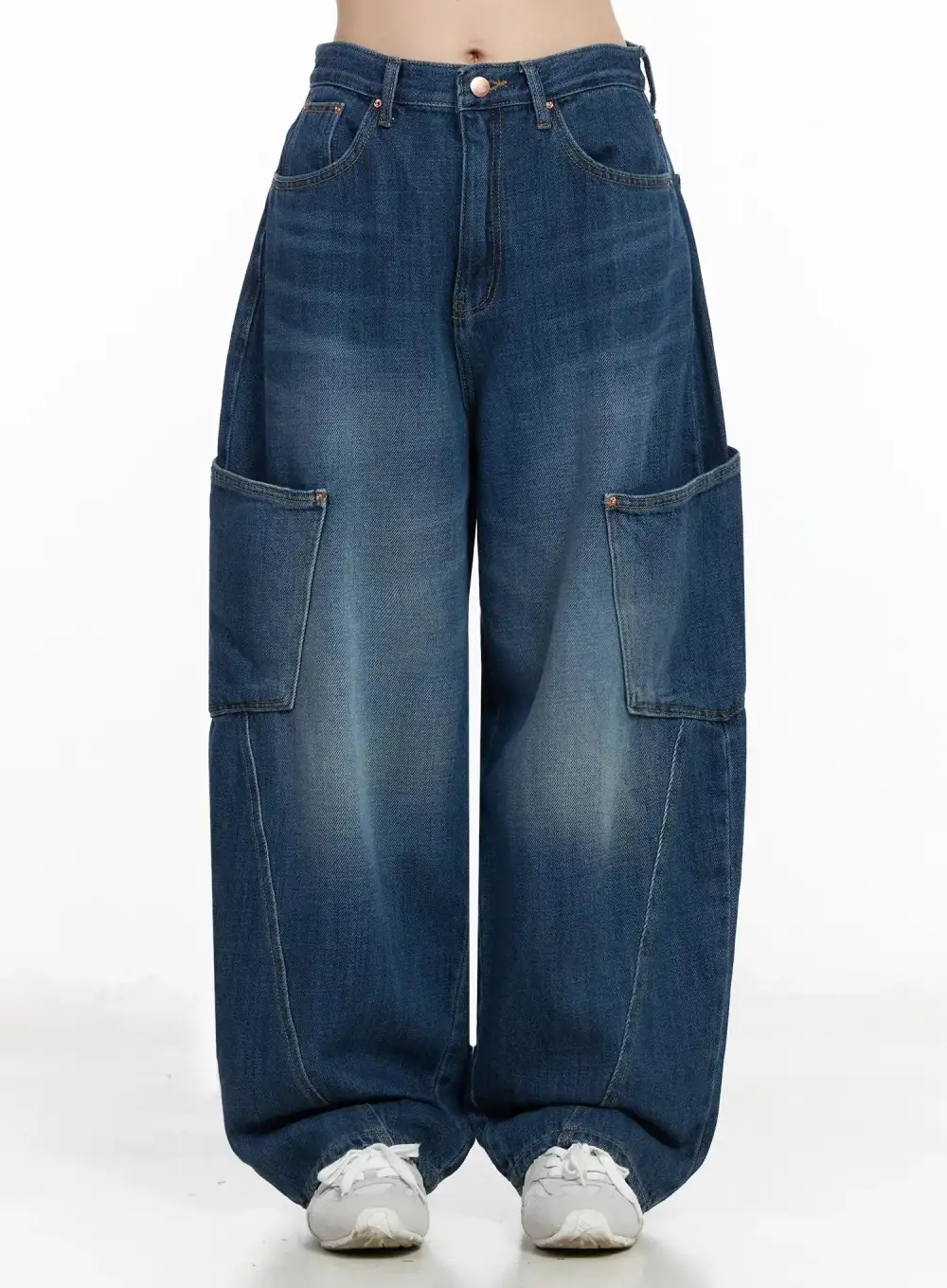 Wide-Fit Wide Leg Cargo Jeans