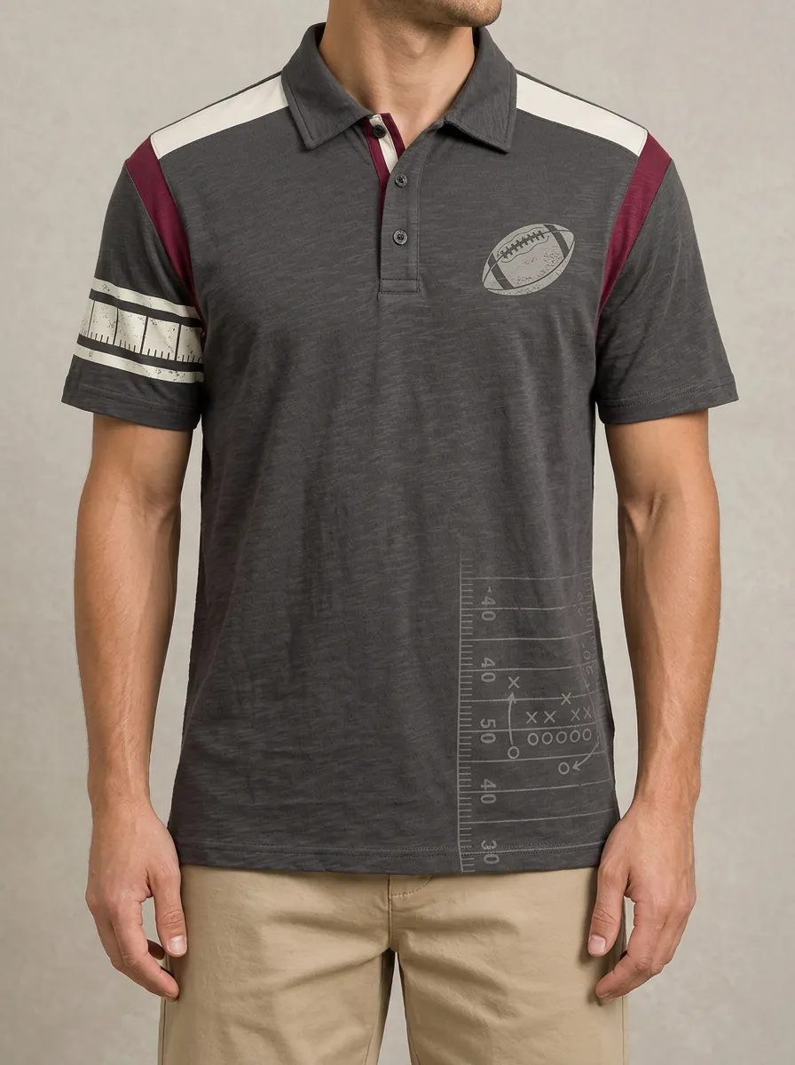 Men's Football Playbook Graphic Polo Shirts