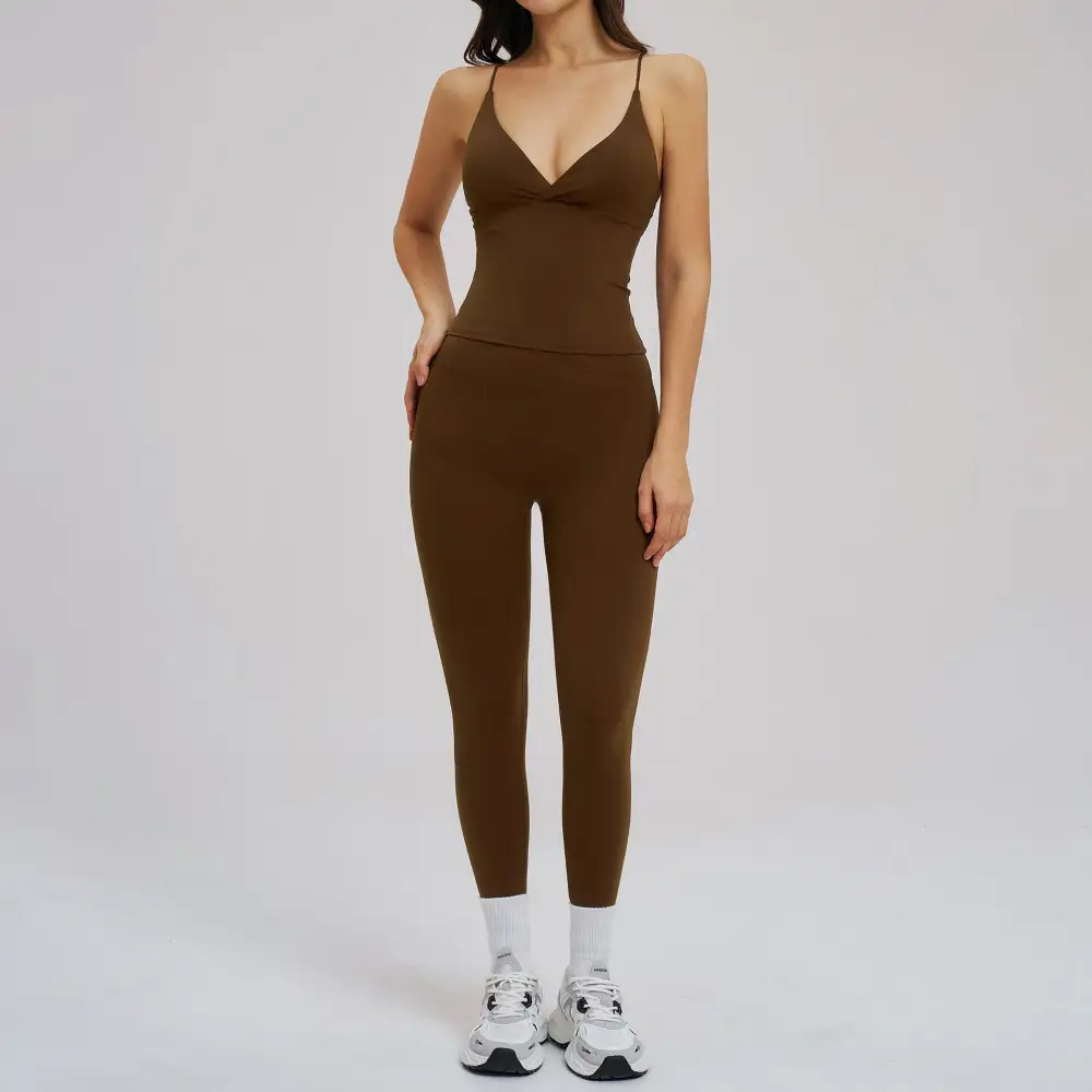 Brushed Backless Vest and Leggings Active Set