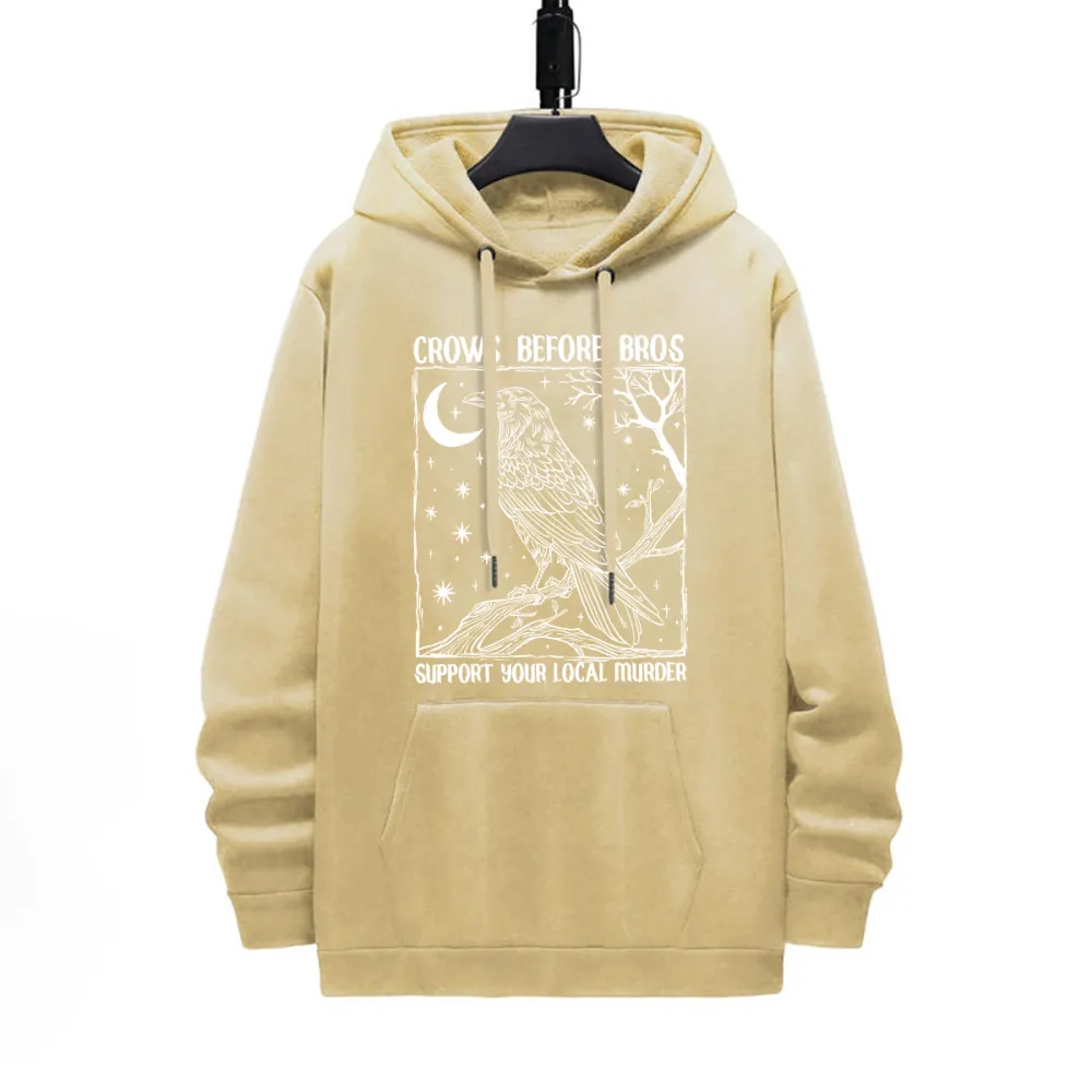 Crows Before Bros Pattern Printed Hoodie