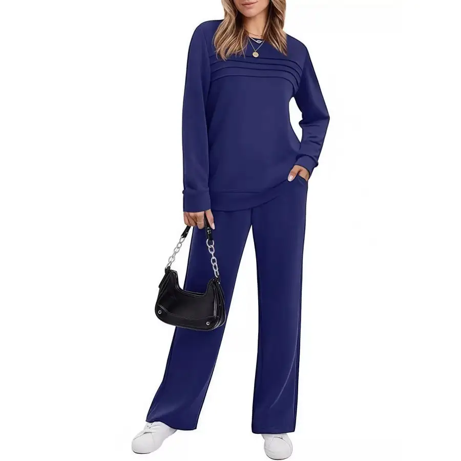 Casual Long Sleeve Top and Pants Set