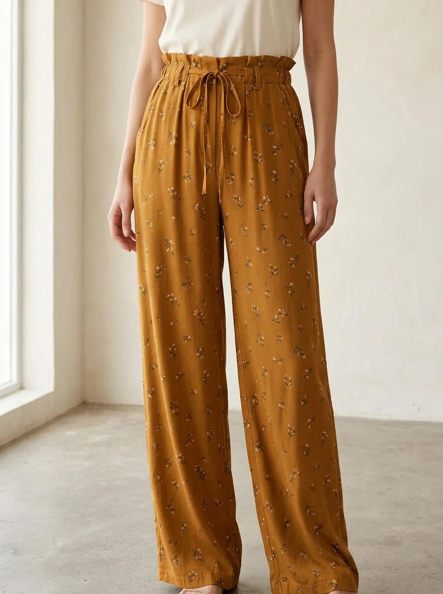Women's Floral Print Casual Pants