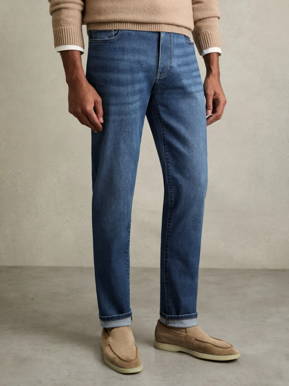 Solid Color Basic Slim Fit Men's Jeans