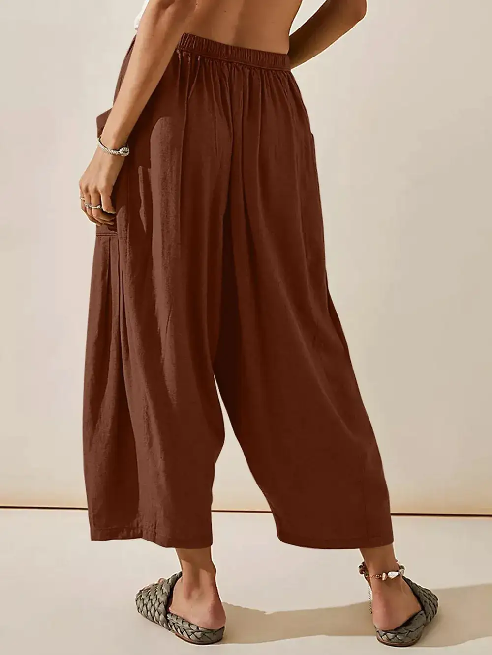 Polished Wide Leg Pocket Detail Pants