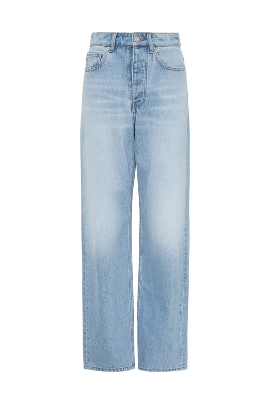 Light Wash High-Rise Straight Leg Jeans