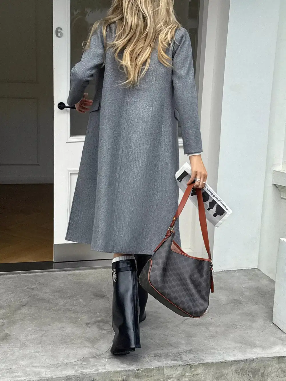 Double-breasted Wool Blend Overcoat Jacket
