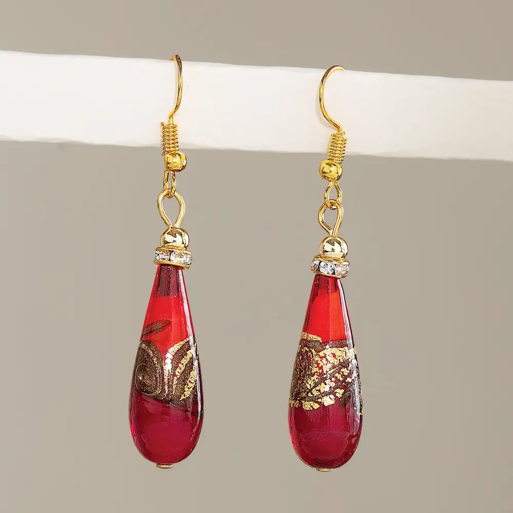 Glass Teardrop Earrings
