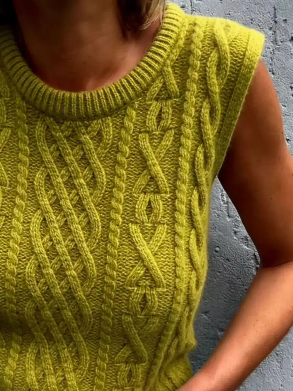 Textured Cable Knit Sweater Vest