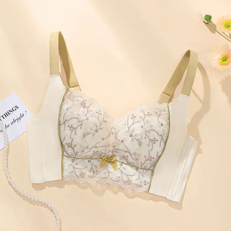 Floral Embroidered Lace Corset Bra