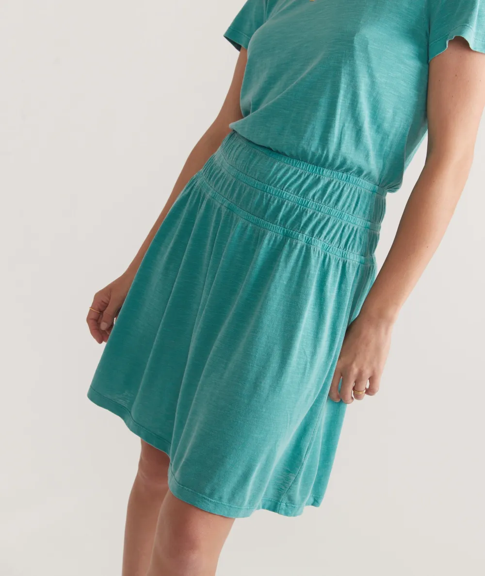 Teal Short Sleeve Mini Dress
