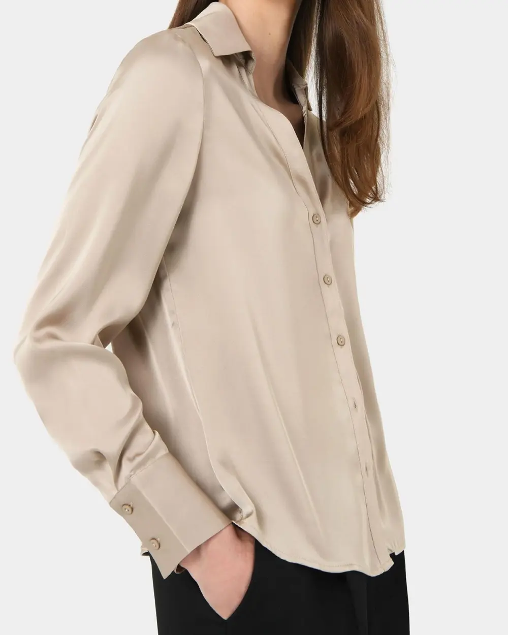 V-neck Satin Blouse