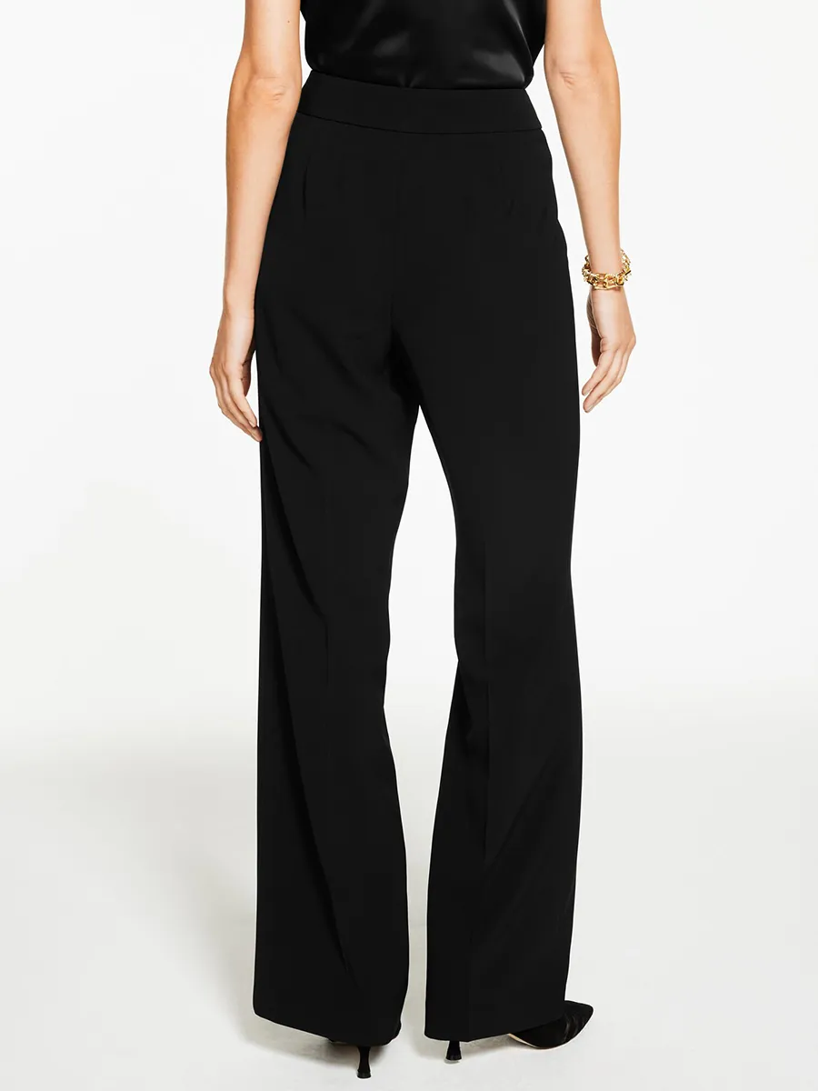 Women'S Black High-Waisted Wide-Leg Casual Pants