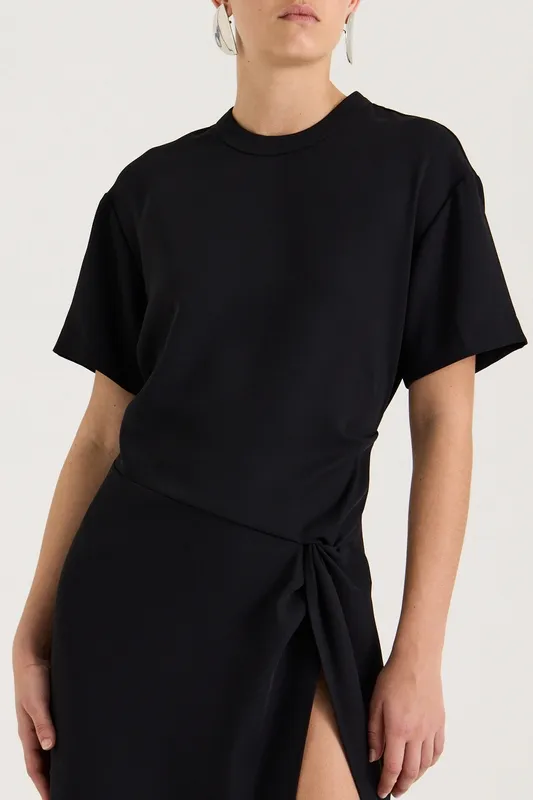 Black Knot Detail Maxi Dress