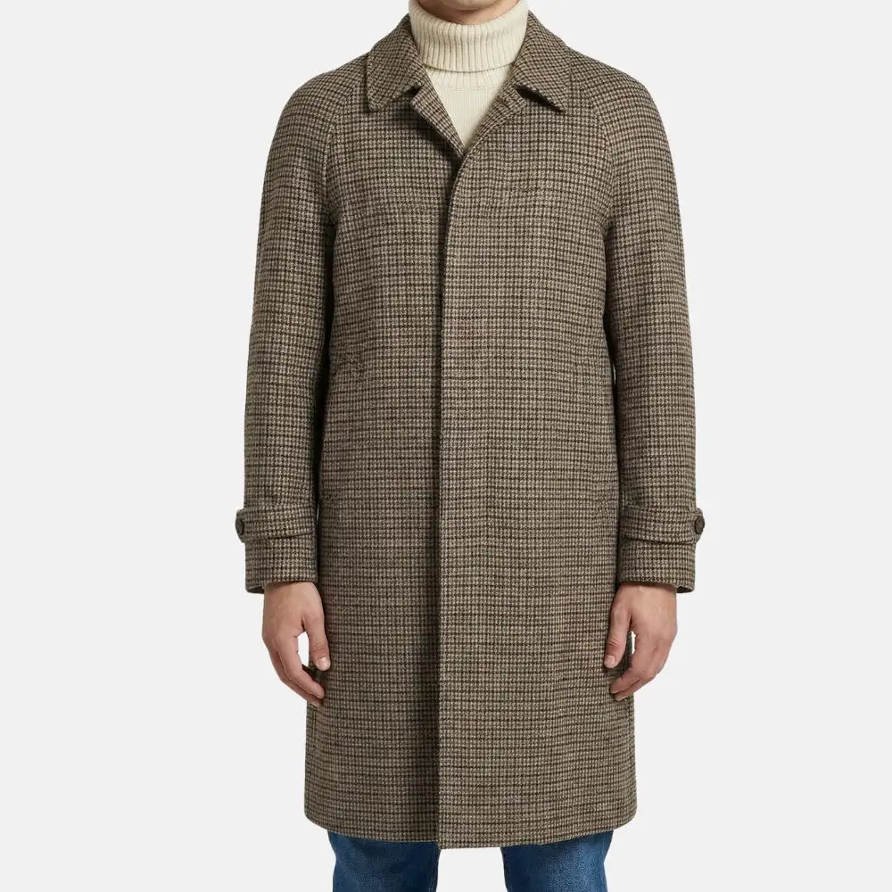 Checkered Wool Coat