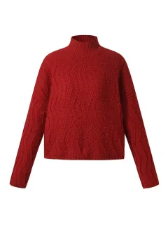 Wool Chili Red Women Sweater